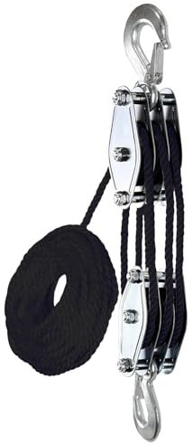 Polipasto De Polea | Polipasto De Cuerda Resistente Con Resistencia A La Rotura De 2200 Libras | Cabrestante Manual | Polipasto De Polea De 50 Pies | Polipasto De Equipo De Elevación De Larga Duración