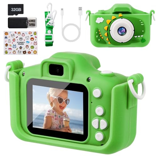 HOMELYLIFE Kids Camera, 1080P HD 2.0 Dual Lens Digital Camera for Kids with 32GB Card, Selfie Toy, Birthday for Girls Boys Ages 3-12