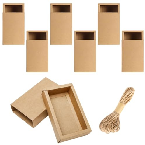 Sctmda Kraftpapier Schublade Box 6 Stück Kleine Kraft Braun Pappschachteln Kraftpapier Geschenkboxen Kleine Geschenkboxen Braun Schubladenbox Karton Geschenkbox