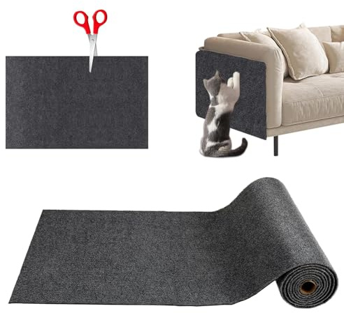 Kratzmatte Katze,Selbstklebend Kratzmatte Katze,Kratzschutz Sofa Katze,Kratzmatte Katze Wand,Kratzwand für Katzen,Katzenkratzmatte für Schützt Möbel Couch Sofa Wand Tür (dunkelgrau)