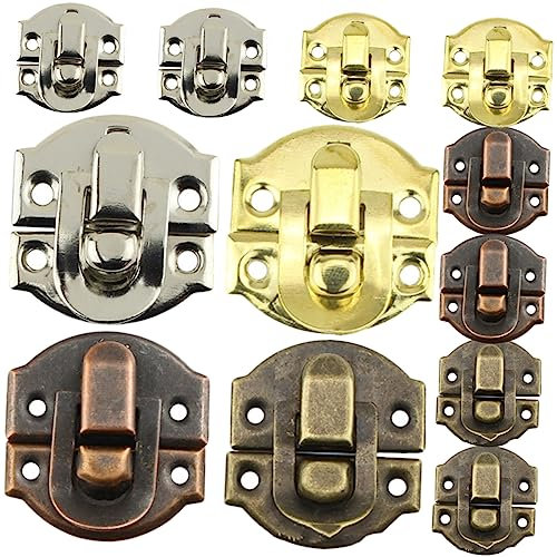 Angoily 32pezzi Chiusura Gancio Vintage Per Scatole in Ferro Fibbia Decorativa Per Cassetto Armadietto e Bauli