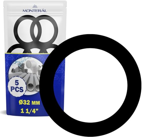 5 x Siphon Dichtung für Siphonanschlüsse und Kupplungen Ø32mm 1 1/4” | Hergestellt aus Flexiblem Kunststoff - MONTERAL