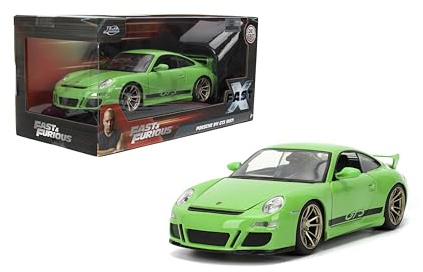 Jada Toys Fast & Furious Maßstab 1:24 Druckguss 2007 Porsche 911 GT3 – Türen zum Öffnen, detaillierter Innenraum, Gummireifen – Sammlerstück ab 8 Jahren – Authentisch von Fast X
