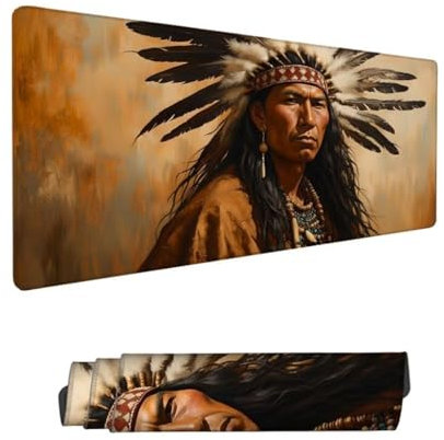 Gaming Mouse Pad 62.99x31.51x0.12in Large Mouse Mat Egypt Mouse Pad,Desk Mat Male God Mousepad with Stitched Edges,Keyboard Mat with Water Resist Surface,Improved Precision and Speed,Boy Gifts Hs-360