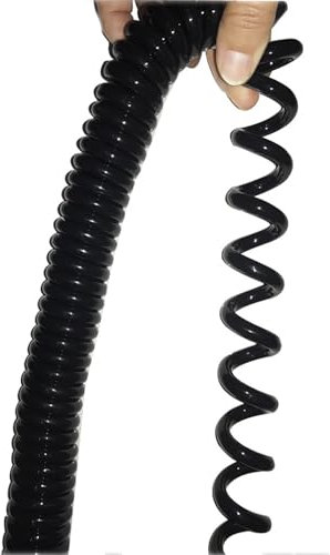Telefonkabel für Festnetztelefon, 4-adriges Teleskop-Spiralkabel mit Abschirmung, 22 AWG, 0,3 mm, Vierkantfederdraht, Kupferkern, dehnbar von 1 bis 10 Metern, ausziehbarer Draht, einziehbare Spule(Str