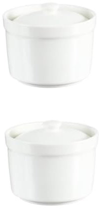 Cabilock 2 Pièces Bol D'oeufs Cuits à La Vapeur Cocotte Avec Couvercle Bol De Bouillie Bol De Service De Cuisine Tasse à Soupe Fumante Marmite à Soupe En Grès Tasses Céramique Blanche