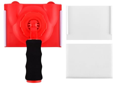 Paint Edge Trimmer with 2 Replace Pads, Walls and Ceilings Pad Painter with Guide Wheels, Paint Pad Applicator, Edge Painting Tool for Walls, Ceilings, Corners