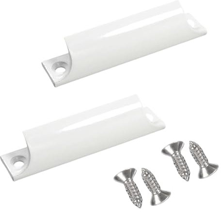 2 Stück Balkontürgriff Außen,Griff Balkontür Außen,Türgriff Terrassentür Außen,Terassentürgriff,Aluminiumlegierungsgriff mit Edelstahl Schrauben,Schiebetürgriff für Möbelbeschläge (V-Form,Weiß)