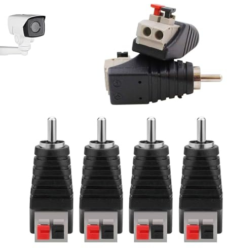 OONOYWOO 6 Pcs RCA to Speaker Cable Adapter, RCA to Speaker Wire Adapters, Phono Plug for CCTV Home Audio Subwoofer