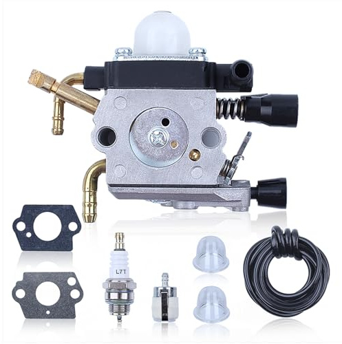 Haishine Carburateur pour Stihl HS81 HS81R HS81RC HS86 HS86R HS86T Tondeuse à gazon Taille-haie Remplacement ZAMA C1Q-S225 avce Bougie Tuyau d'huile Filtre à Essence 4237 120 0606