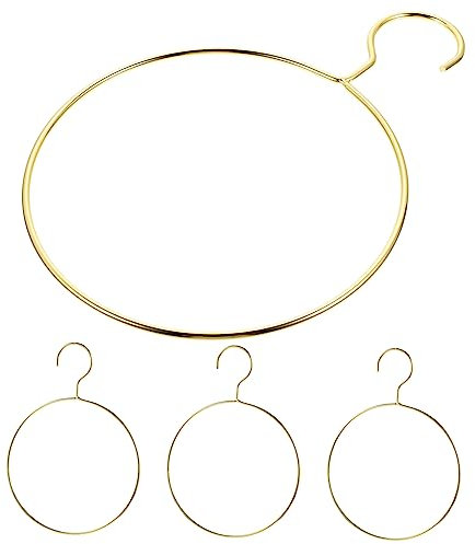 Luxshiny Appendiabiti Ad Anello Per Sciarpe e Cravatte in Metallo Dorato, Grucce Resistenti Per Armadio Casa, Organizer Multifunzionale 4 Pezzi Per Sciarpe e Accessori