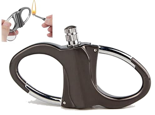 Llavero encendedor, encendedor de cerillas, 2025, nuevo llavero de metal, portátil, reutilizable, multifunción, encendedor de cerillas eterno, sin gas butano (negro)