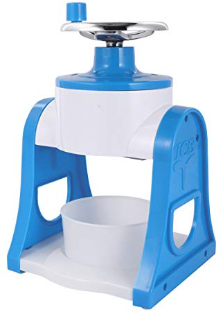 iplusmile Máquina Trituradora De Hielo Manual Mini Azul, Picadora De Hielo para Granizados y Batidos, Diseño Desmontable Fácil De Limpiar, Adecuado para Verano y Bebidas Congeladas