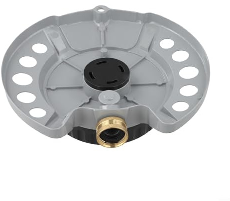 Besshepplo Sprinkler Rotating Metal Turret Lawn Sprinkler Heavy Duty Base Garden Water Sprinkler for Large Area Coverage Outdoor Watering System