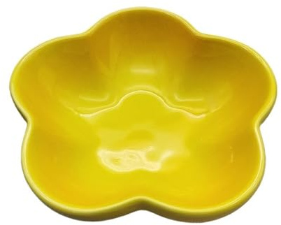 SDA287MZ Cuencos para Salsa Cuenco Hondo de cerámica de 5 Pulgadas con diseño de Flores, Color sólido, pequeño, for Salsas, Utensilios de Cocina for el hogar Cuencos de Aperitivo(Deep Yellow)