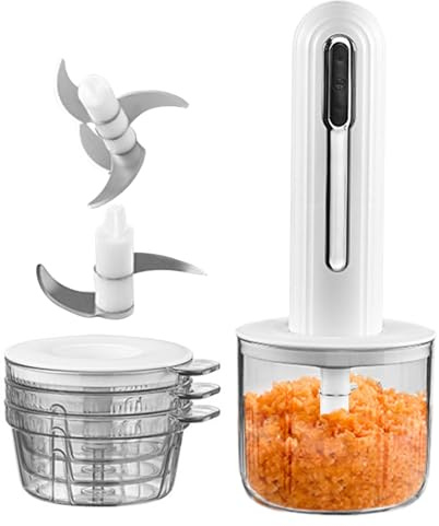 Picador Eléctrico Pequeño, Procesador De Alimentos Con Carga USB, Portátil Sin Cables Para Ensaladas Comida Bebé Verduras Cebolla Carne