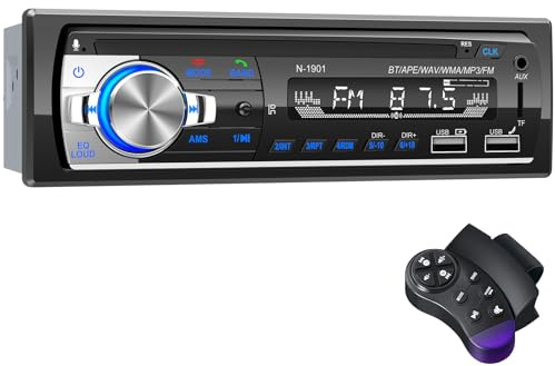 Autoradio Bluetooth 5.0, Wistrue Auto Radio für Freisprecheinrichtung | Autoradio Bluetooth FM 1 Din Autoradio mit 2 USB, AUX, SD, MP3/WMA/WAV, iOS/Android/Lenkradfernbedienung, 18 Senderspeicher