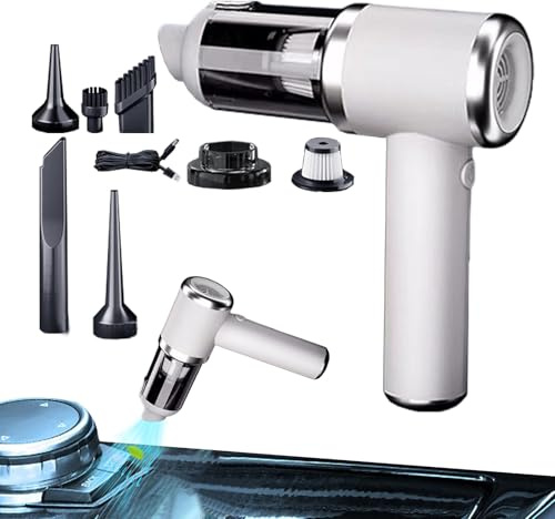 Aspirateur Pour Voiture | Sans Fil 5500Pa Nettoyeur À Débris - Aspirateur Manuel pour les Véhicules | pour Gravier Vis Métalliques Rognures de Papier Poussière sur Tableau de Bord Sièges Tapis Salon C