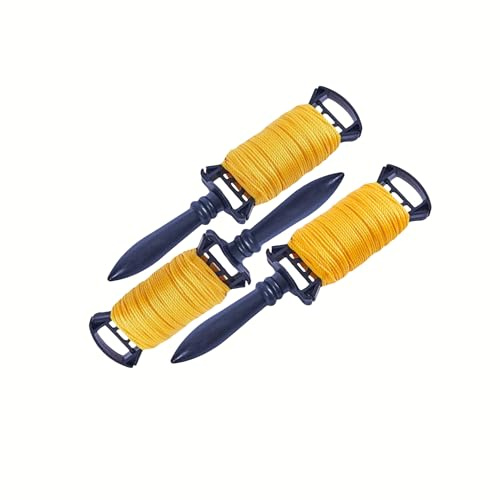 FROOBY Builders Line High Visibility Bricklaying String Ranging Line Masonry String Twisted Nylon Brick Line Heavy Duty Low Stretch Abrasion Resistant Weatherproof Fluorescent 3 & 5 Pack 100m (3)