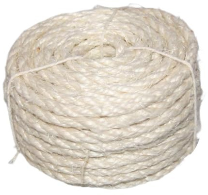 POXZSFX Corda di sisal, spago, corda di canapa spessa, pacco offre un'elevata resistenza all'usura, tiragraffi per gatti, decorazioni, strutture per arrampicata, tiragraffi per, Bianco, 10m