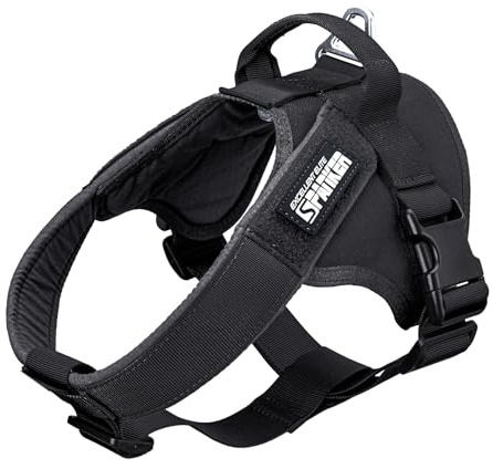 Excellent Elite Spanker Taktisch Nylon Militär Hundegeschirr Verstellbar | No-Pull Dienst Hundeweste mit Griff weich gepolstert Schnellverschluss für mittelgroße und große Rassen Training Spaziergang