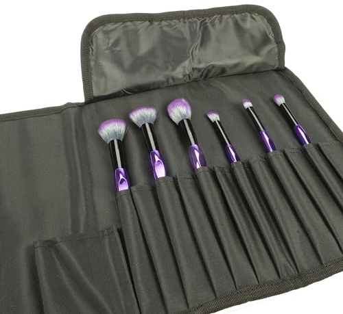 Fantasia Make Up Pinsel Set 6-Teilig, Synthetik Haar, Professionelles Pinselset Makeup, Hochwertiges Schminkpinsel Set – Lila In Reißverschluss-Tasche
