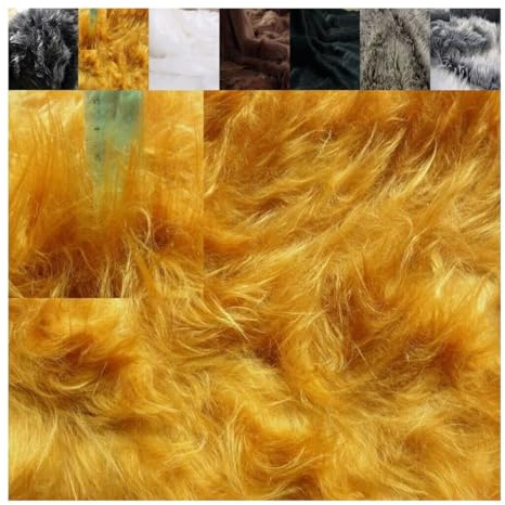FABRICS-CITY GOLDBRAUN FLOKATI TEDDYFELL STOFF 50X75CM KARNEVAL BEKLEIDUNG BASTEL REQUISITEN FOTOSHOOTING DEKO, 2414(Goldbraun)