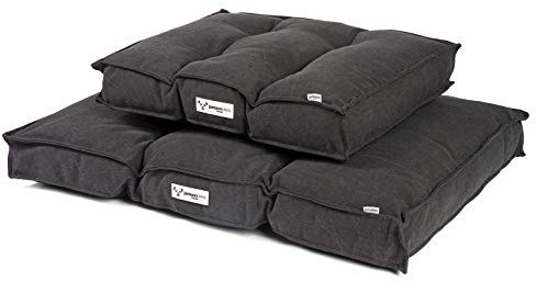 JAMAXX Hundekissen,Dicke weiche Komfort-Füllung, Bezug waschbar, Hunde-Matratze Bodenkissen Bezug Farben im modernen Vintage-Canvas Design, PDB1086 (M) 65x55 anthrazit