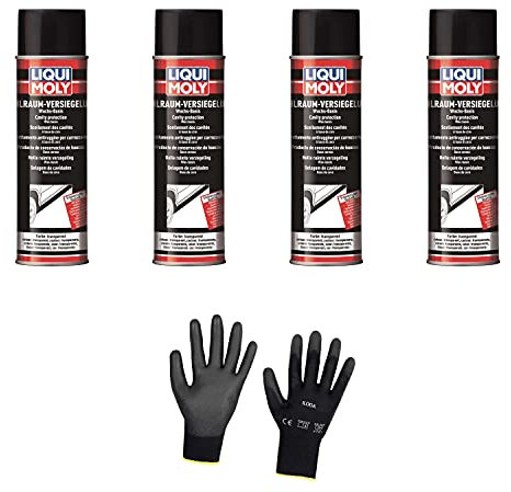 Iloda 4xOriginal Liqui Moly 500ml Hohlraumversiegelung transparent 6115 Schutzhandschuhe