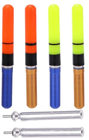 Galleggianti da Pesca, 2 Pezzi di Plastica LED Galleggianti da Pesca Galleggianti Illuminati di Notte Con 2 Batterie CR322 di Ricambio Leggere e Durevoli per la Pesca Notturna(Colore casuale)