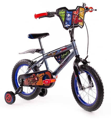 Huffy Kids de 14 Pulgadas Bicicleta Avengers estabilizadores, Niños, Gris