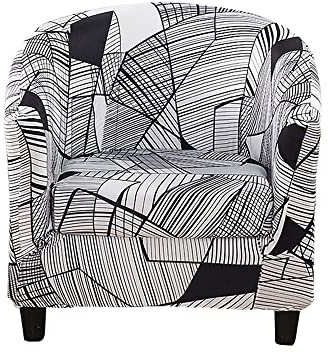Highdi Sesselschoner Sesselüberwurf mit Elastisch Stretch Husse 2 Stück, Geometrie Club Chair Schonbezug Sofabezug mit hoher Dehnung Sessel für Loungesessel Cocktailsessel (Schwarze Linien)
