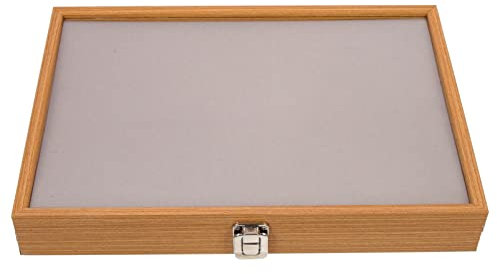 Cabilock Schmuckkästchen Für Medaillen Pin Vitrine Tischdeckenklammern Schmuck-pin-etui Ring-schmuck-tablett Monitor Tischhalterung Brosche Schmuckschatulle Aus Glas Flanell Etikett Armband