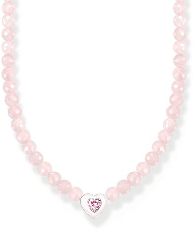 THOMAS SABO Choker Herz mit pinken Perlen 925 Sterlingsilber, Kaltemail
