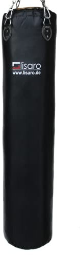 Lisaro Profi Boxsack/Sandsack 100/120/150 cm | geeig. für Jede Sportart | ungefüllt | inkl. Vierpunkt - Stahlkette | Material Kunstleder (Vinyl) | Studioqualität (120 x 35 cm)