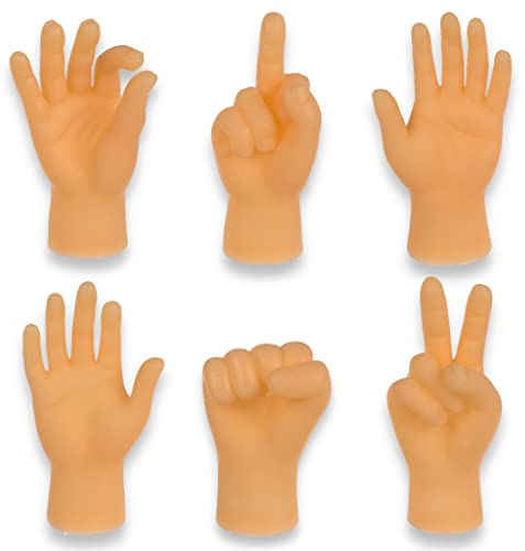 6er Set Fingerpuppen Handgesten | Lustige Fingerpuppen für Erwachsene | 6 Verschiedene Gesten aus Kunststoff | Ca. 6-8 cm groß