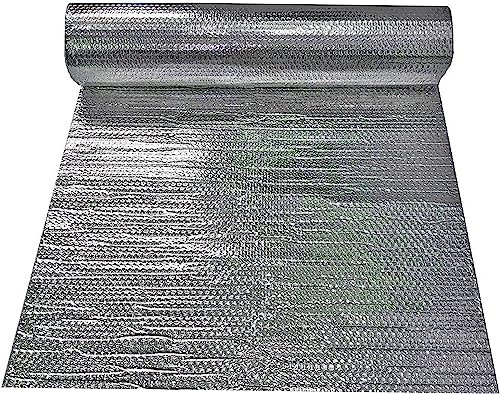 DECAKE Aluminiumfolien-Isolierfolie, Aluminiumfolien-Isolierrolle, Aluminium-Dampfsperre, Selbstklebende Wärmedämm-Dampfsperre, für Wandschuppen, Dachboden, Türboden (Größe: 1 x 3 m/3,2 x