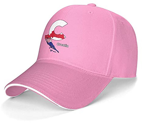 934 Herren Damen Baseballmütze Kroatien-Anfangsbuchstabenkarte Und Flagge Trucker Kappe Reine Farbe Visier Hut Leicht Abwaschbar Baseball Kappe Mütze Für Golf Wander Sport