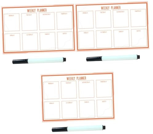 DOITOOL 3st Whiteboard-aufkleber Wochenkalender Dekoratives Wochenplaner-whiteboard Wiederverwendbares Wochenplaner-whiteboard Wochenplaner Whiteboard Pvc Kind Schmücken Gitter