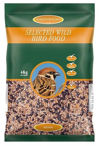 4kg Selected Wild Bird Food - Premium Wild Bird Food Blend - with Black Oil Sunflower Seeds for Year-Round Nutrition