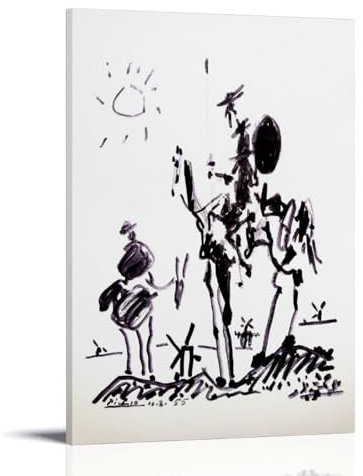 HBEOOP Pablo Picasso Kunstdruck auf Leinwand, Motiv: berühmte Farbe (Don Quijote), dekoratives Schlafzimmer, modernes Zuhause, 40 x 60 cm