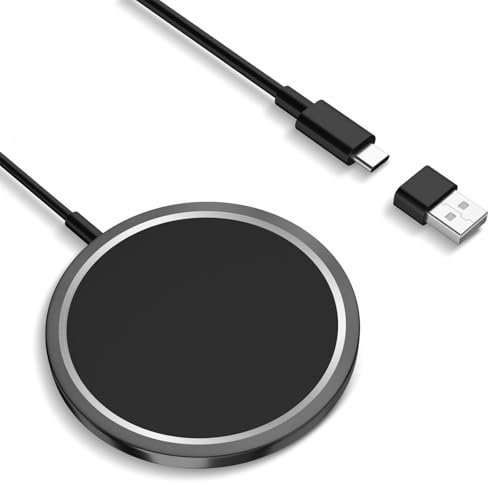 Chargeur sans Fil magnétique - 15W【MFi Certifié】 Base magnétique vers câble de Chargement USB-C (1m/3.3ft) avec Port USB-A,Convient pour Les séries iPhone 15/15 Pro/15 Pro Max/15 Plus/14/13/12, Noir