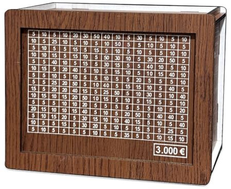 arlote 1 Stück Retro-Sparschwein Japanische Spardose mit Münzzähler Holzkinder-Sparschwein Budget, 3000 Euro