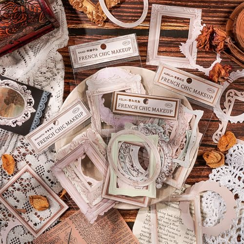 Hohle Rahmen Scrapbook Papier Scrapbook Zubehör Frames Border Scrapbooking Papier Bullet Journal Zubehör Fotorahmen Vintage Paper Junk Journal Hintergrund Frame Collage Materialien Journaling Zubehör
