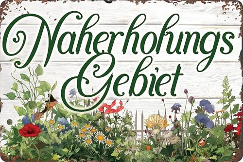 LUCKYLINDE - Wetterfestes Blechschild, Gartenschild – Naherholungsgebiet – 14 x 20 cm