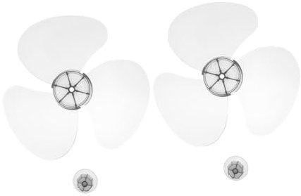 CHILDWEET Table Fan Blades Replacement 12 Inch Plastic Leaves with Nut Cover for Desk Floor Pedestal Quiet Airflow Sturdy Grey 2 Pack