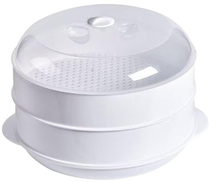 Milageto Microwave Steamer Cooker for Cooking, with Lid, Compact Steamer Bowl Microwave Heating Bowl for Fishes Meats,Vegetables, double layer