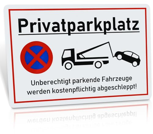 FLEXNOVA Privatparkplatz Schild | 30 x 20 cm Parken Verboten Schild | Parkplatzschild Selbstklebend | Parkverbotsschilder Privat | Parkschilder Privatgrundstück Halteverbotsschild für Privatparkplatz