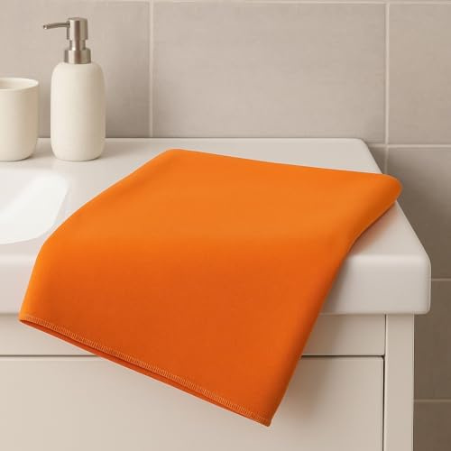 Corredocasa Telo Mare Microfibra Leggero e Assorbente, in 100% Poliestere Made in Italy - Telo Bagno 90x170 cm, Tinta Unita - Ideale per Viaggi, Asciugamano Bagno (Arancione)