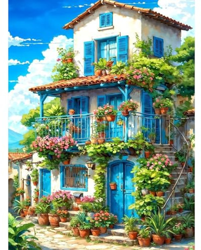 RICUVED 5D Diamond Painting Haus Diamant Painting Bilder Diamond Art Erwachsene Full DIY Landschaft Diamant Kunst Malerei Stickerei Set Kreuzstich 30x40cm